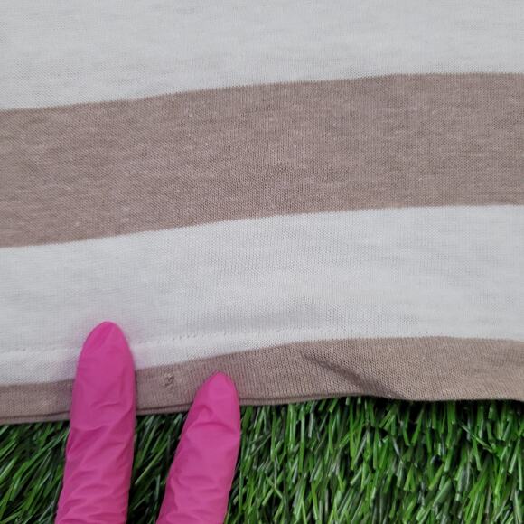 Vintage 70s California Styles Stripes Polo Shirt XS/S Purpleish Brown White USA - Picture 7 of 13